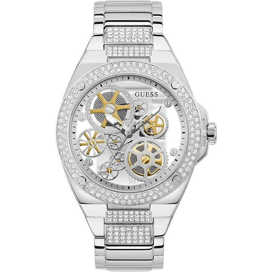 Guess Silver-tone Exposed Dial Analog Women`s Watch GW0323G1