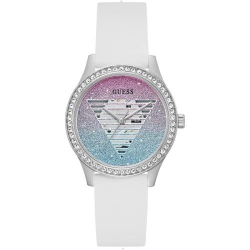 Guess Ladies 38mm White Strap White Dial Watch GW0530L5