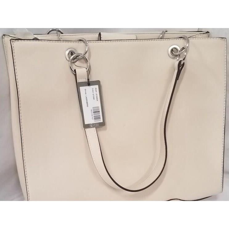 Guess Women`s Lindenberg Ivory Leather Logo Double Handle Tote Bag