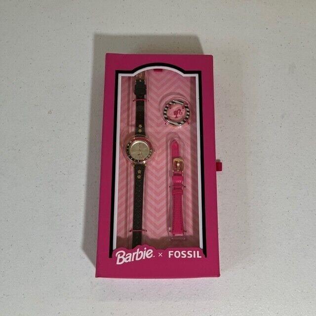 Fossil Barbie x Limited Edition Three-hand Leather Strap Watch Set LE1176SET