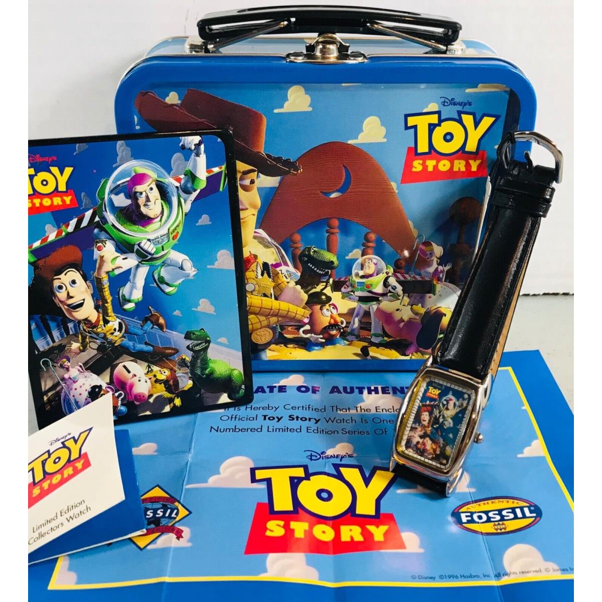 Mint 1996 Fossil Numbered Ed. Toy Story Buzz Woody Watch LI-1443 Battery