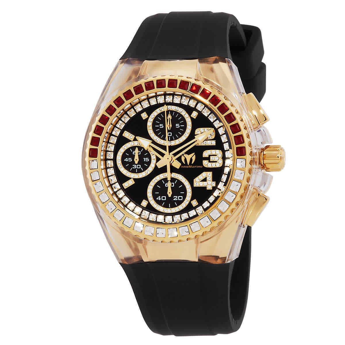 Technomarine Cruise Star Chronograph Quartz Crystal Black Dial Ladies Watch