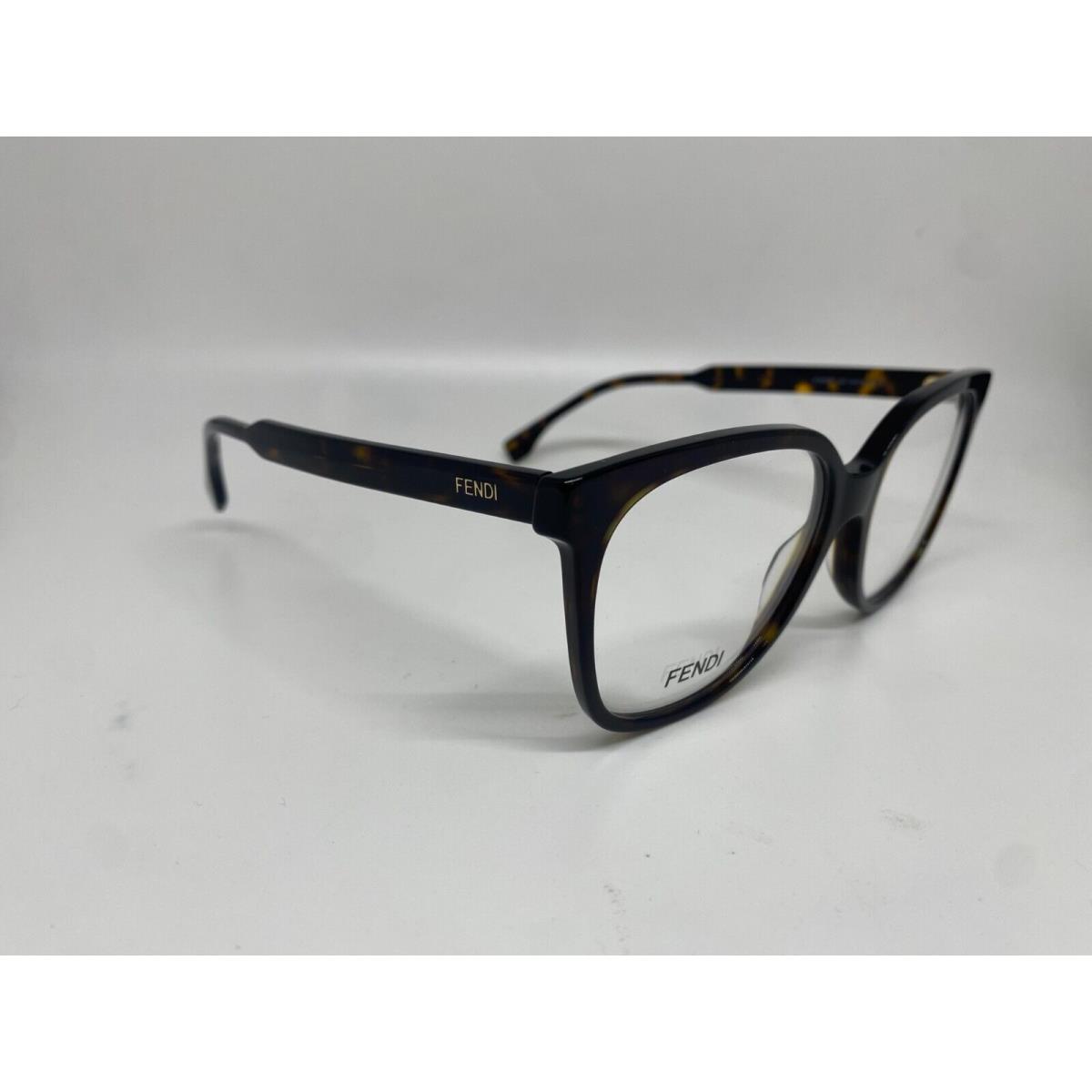 Fendi FE 50058I 052 Shiny Dark Havana Frames Eyeglasses 54-16-140mm