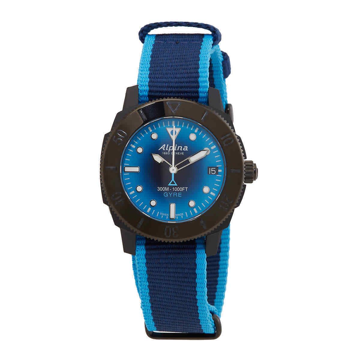 Alpina Seastrong Diver Gyre Automatic Blue Dial Ladies Watch AL-525LNSB3VG6 - Dial: Blue, Band: Blue