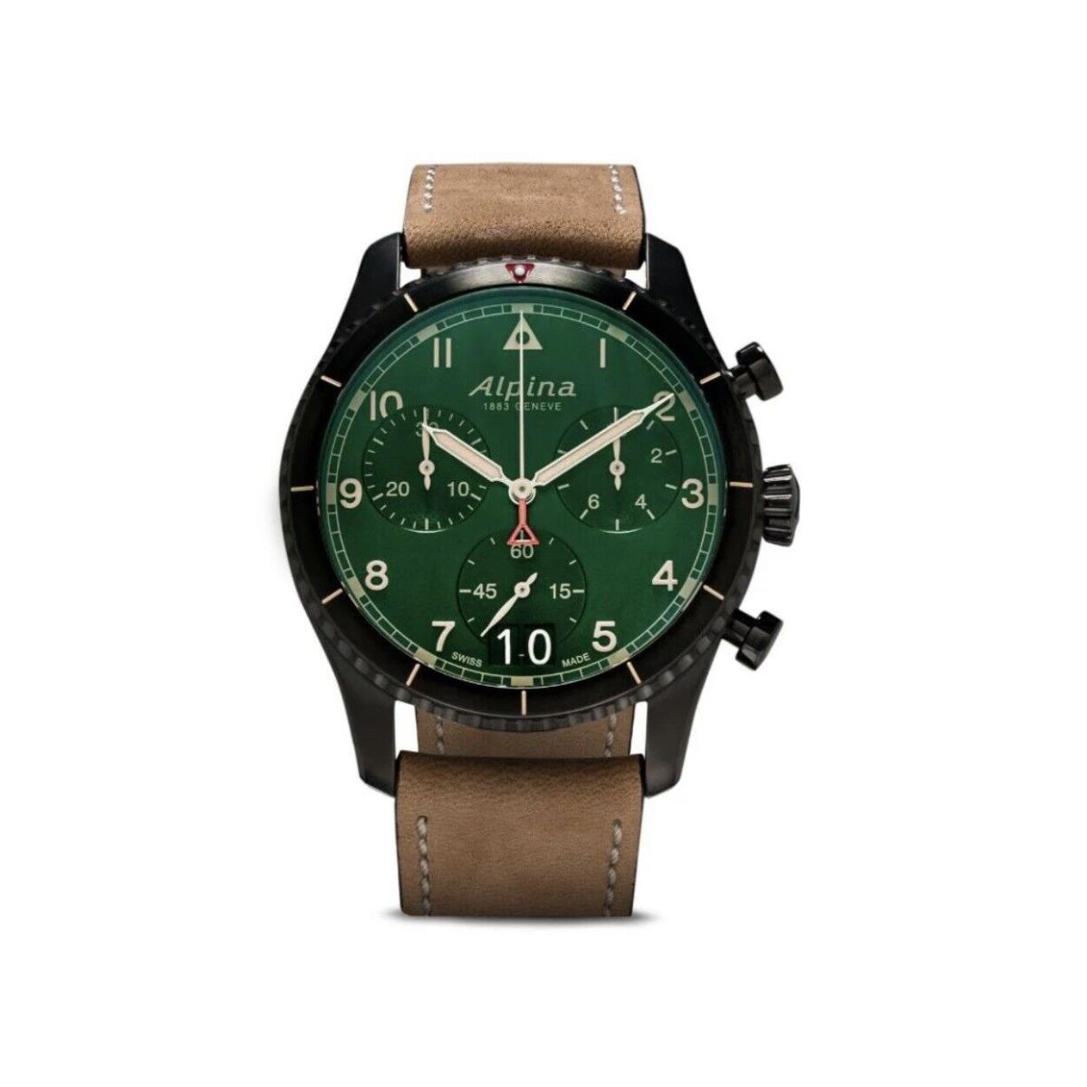 Alpina Chronograph Quartz Green Dial Men`s Watch AL-372GR4FBS26