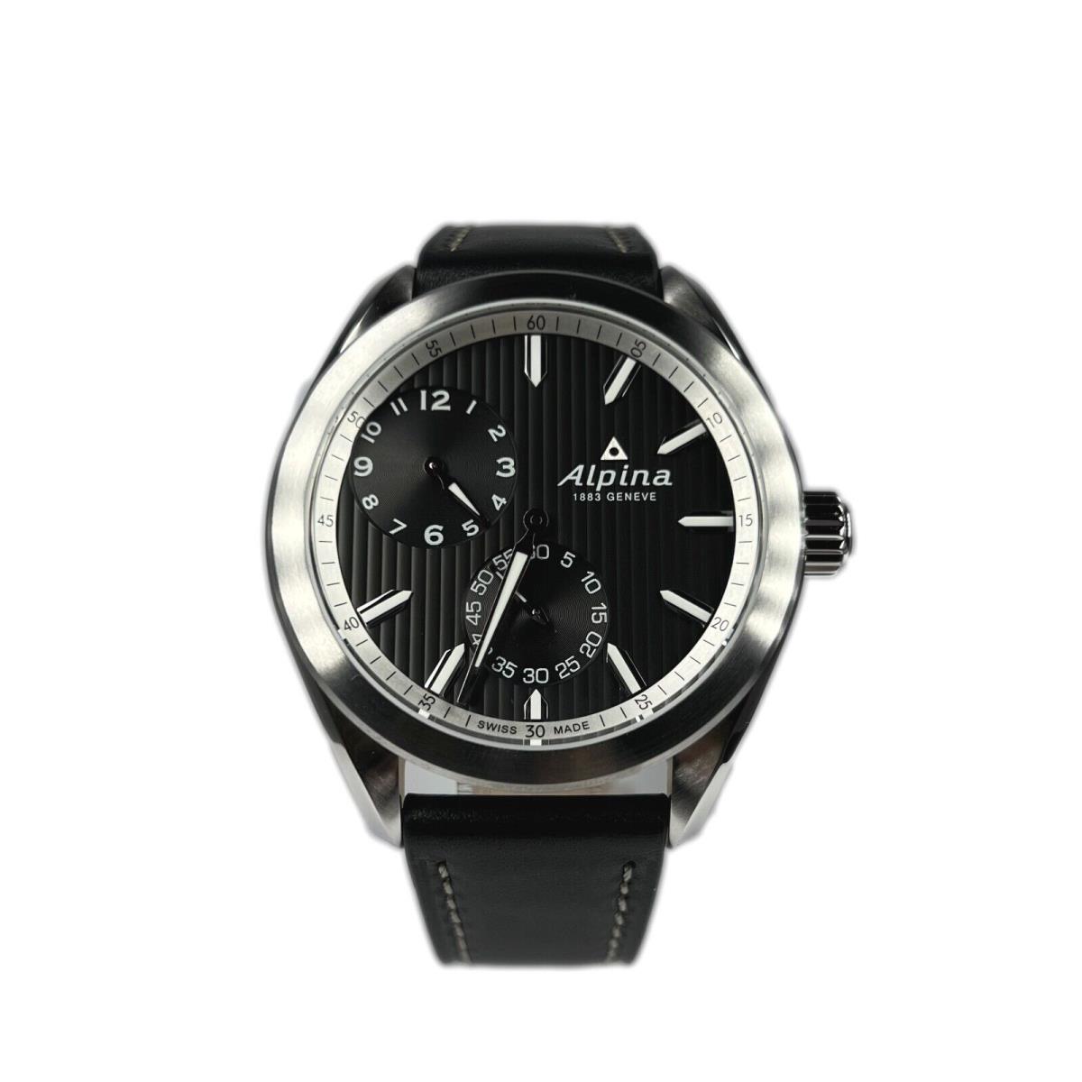 Alpina Alpiner Regulator Stainless Steel Men s Watch AL-650BBS5E6 - Dial: Black, Band: Black, Bezel: Steel