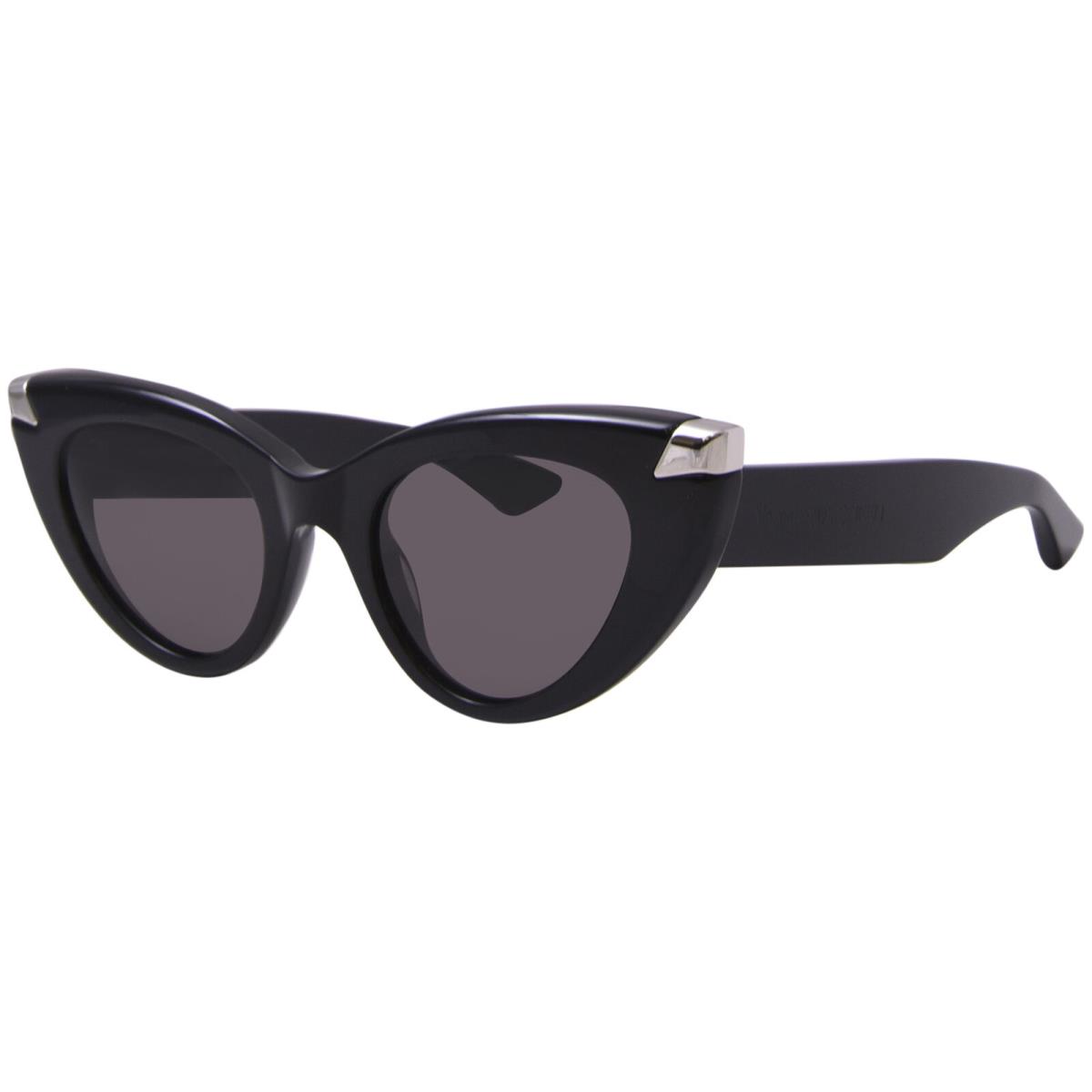 Alexander Mcqueen AM0442S 001 Sunglasses Women`s Black/grey Cat Eye 50mm