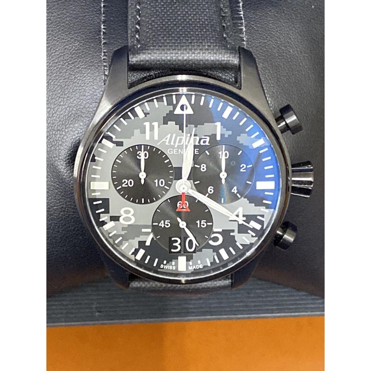 Alpina Startimer Pilot Chronograph Men`s Watch Complete w Box Papers