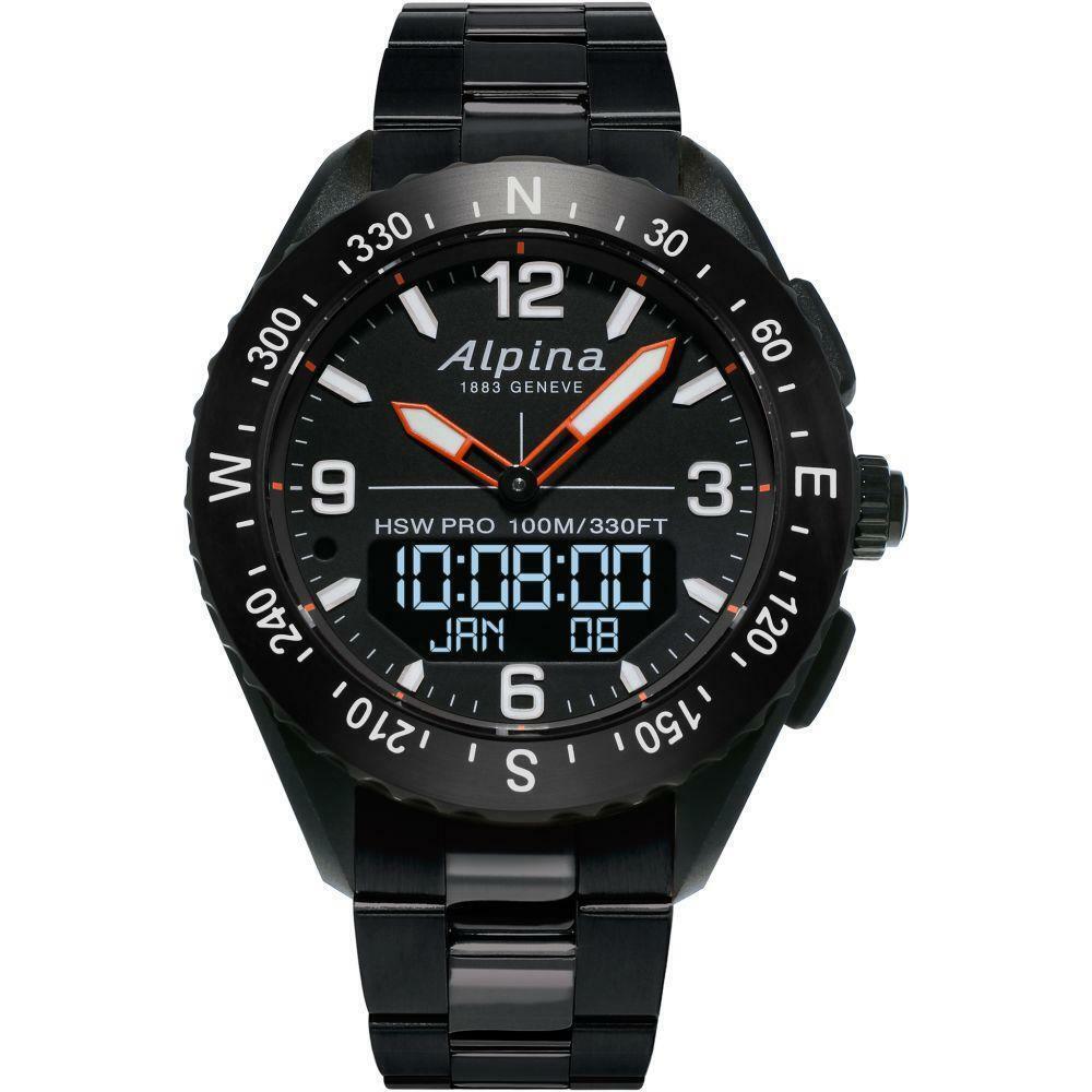 Alpina Smartwatch Alpinerx Hsw Ana-digi Black Bracelet Men`s Watch