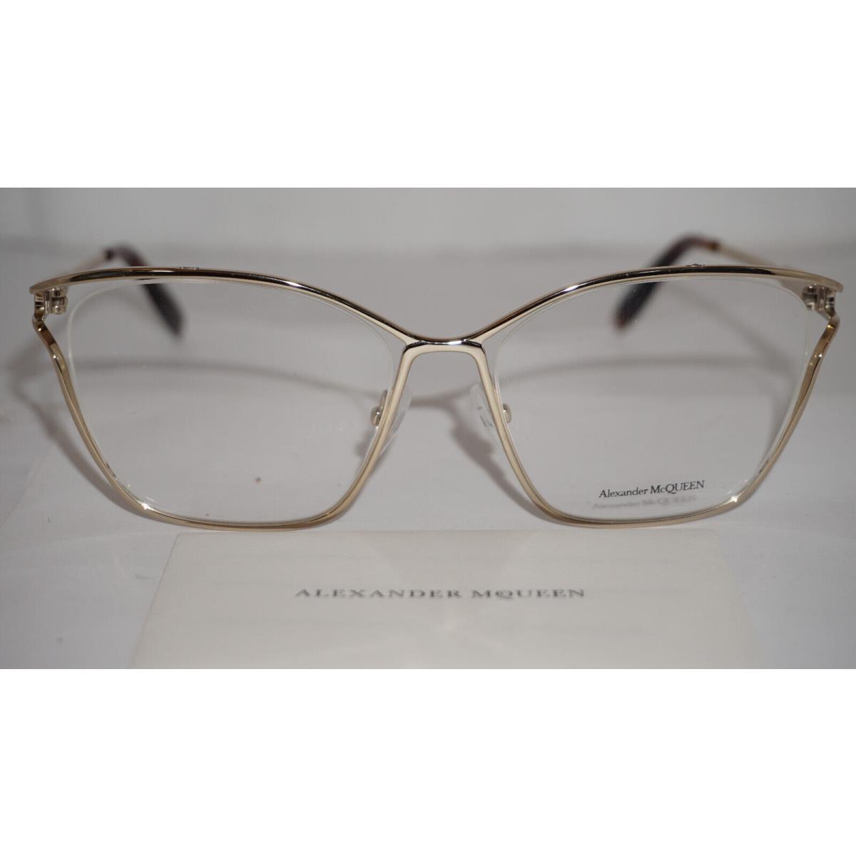 Alexander Mcqueen Eyeglasses Gold AM0196O 002 55 17 135