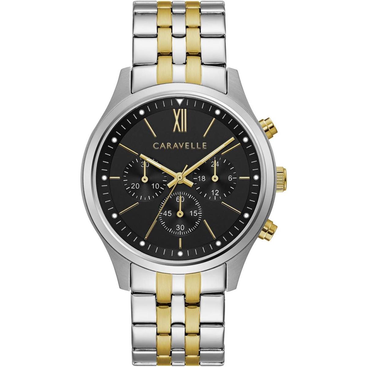 Bulova Caravelle Men`s Chronograph Watch Stainless Steel Two-tone