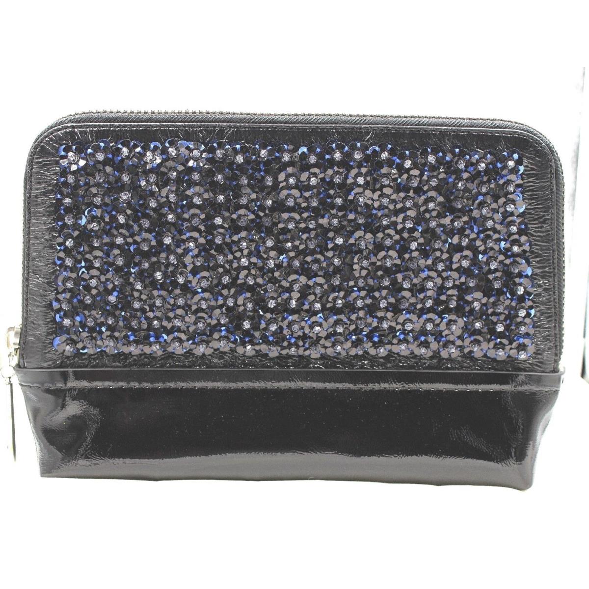 3.1 Phillip Lim 31 Minute Sapphire Blue Flower Patent Leather Cosmetic Case