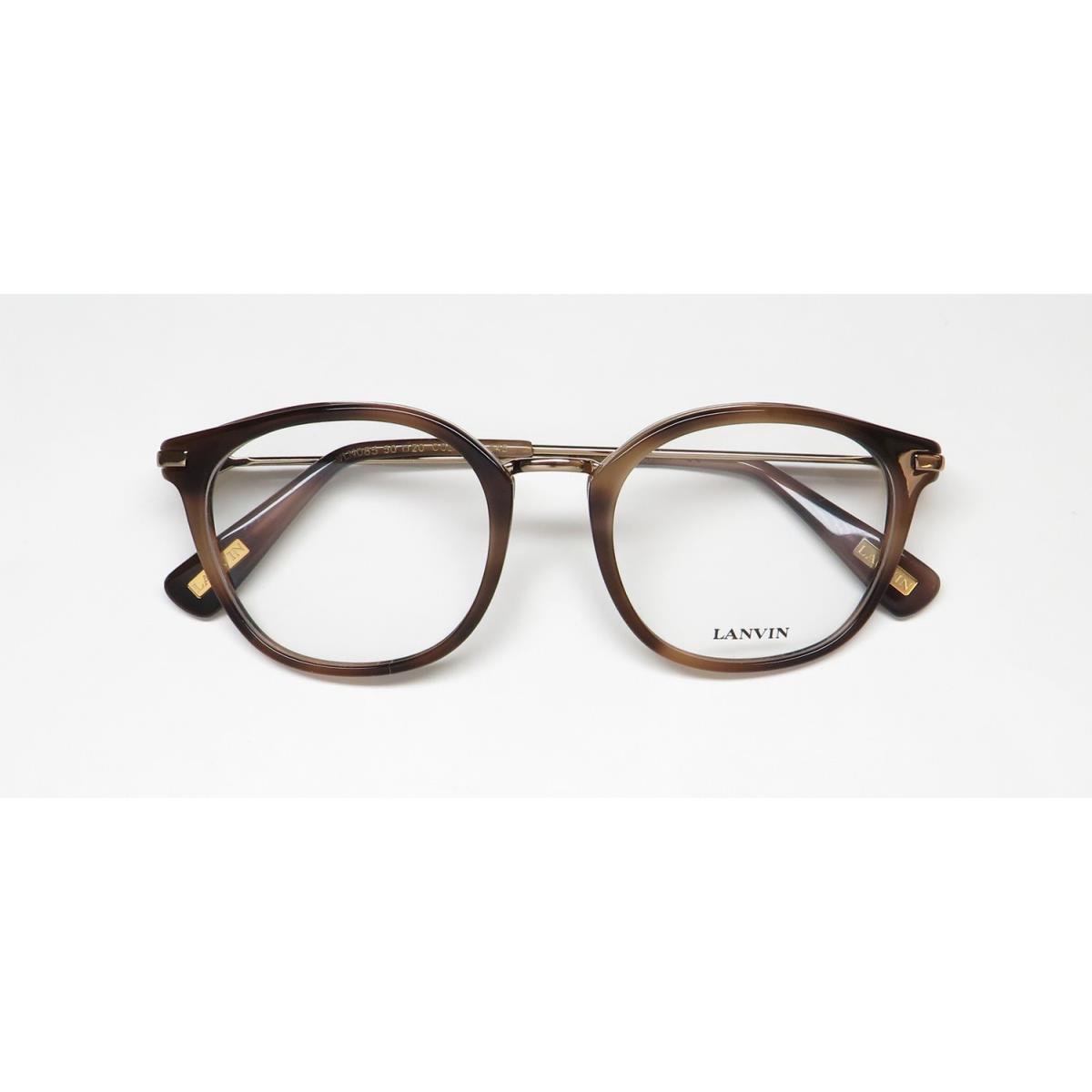 Lanvin VLN085 Made IN Italy Premium Segment Fashion Sleek Eyeglass Frame/glasses Havana Brown / Antique Gold