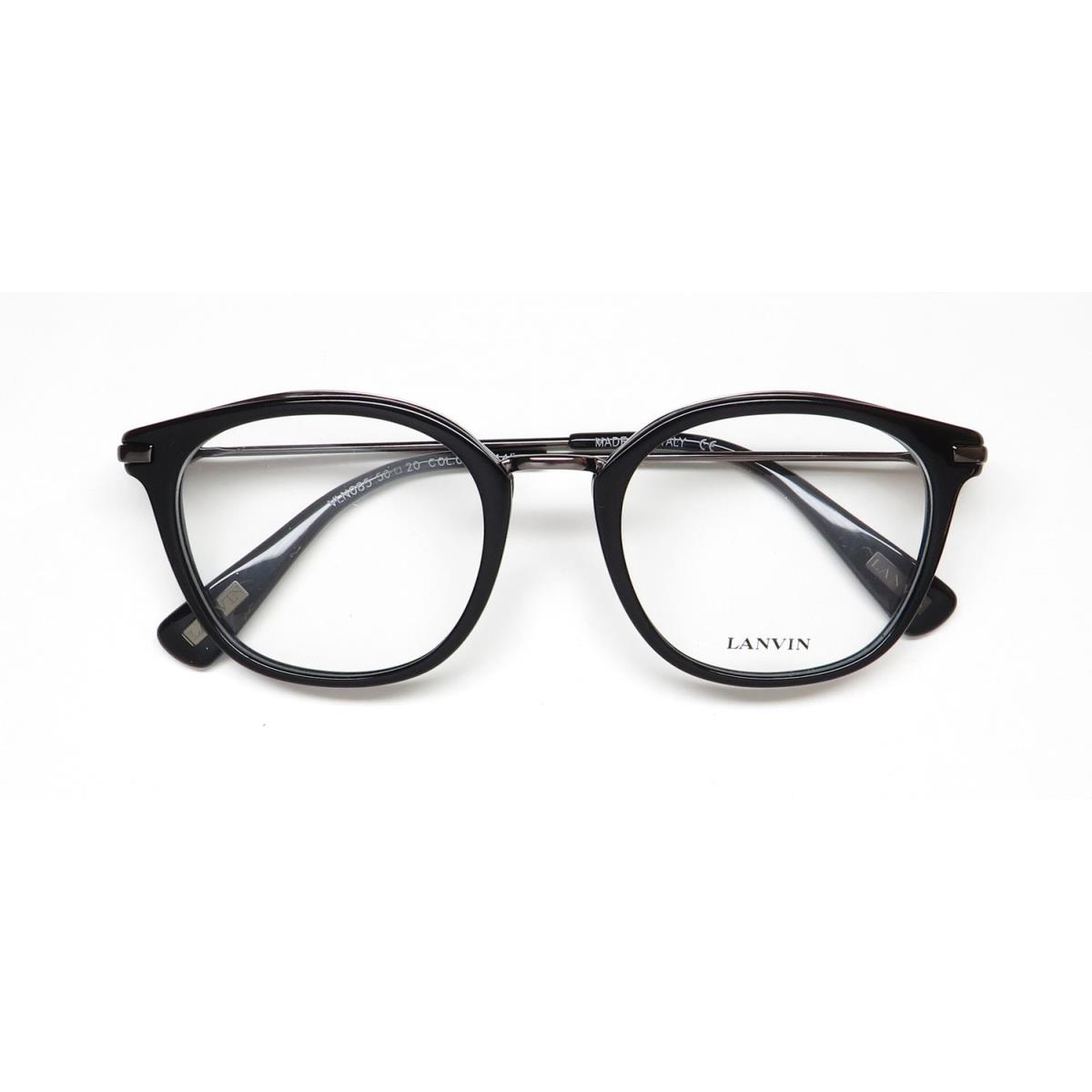 Lanvin VLN085 Made IN Italy Premium Segment Fashion Sleek Eyeglass Frame/glasses Black / Gunmetal