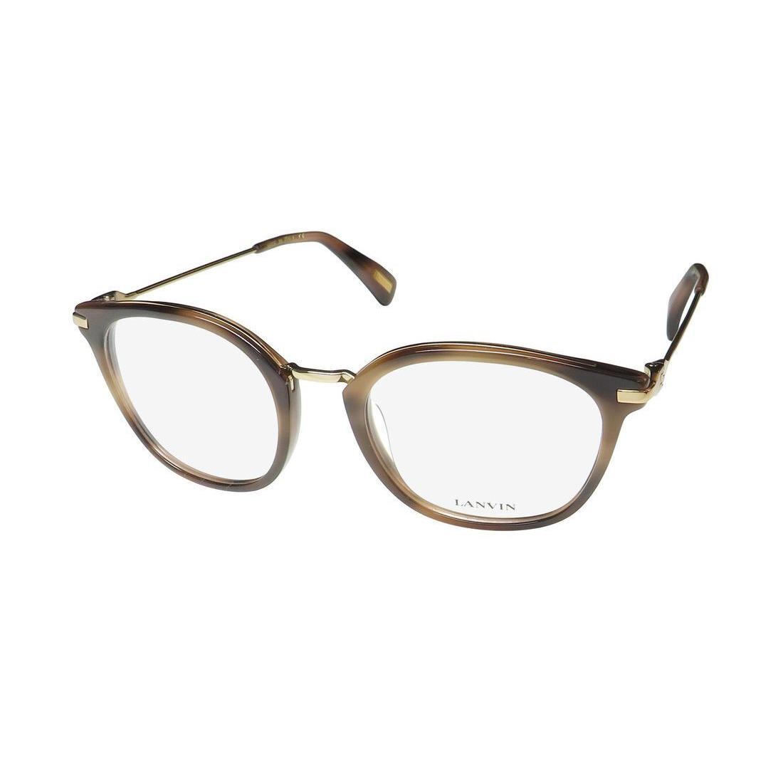 Lanvin VLN085 Eyewear Italy Brown Round 50-20-145 Full-rim Plastic 08FF