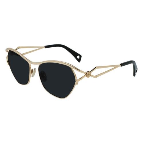 Lanvin Lvn 114S 710 Gold Sunglasses with Grey Lenses