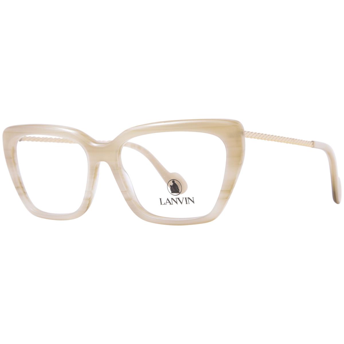 Lanvin LNV2632 103 Eyeglasses Women`s Ivory Horn Full Rim Cat Eye 55mm