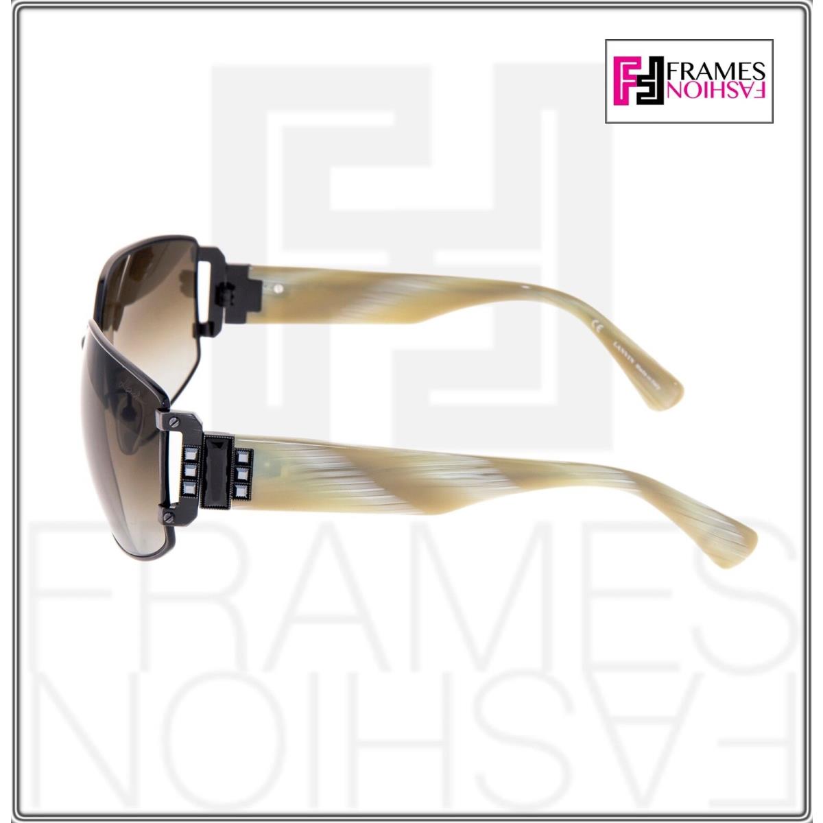 Lanvin SLN020S Ivory Horn Gunmetal Aviator Crystal Sunglasses 020 Women