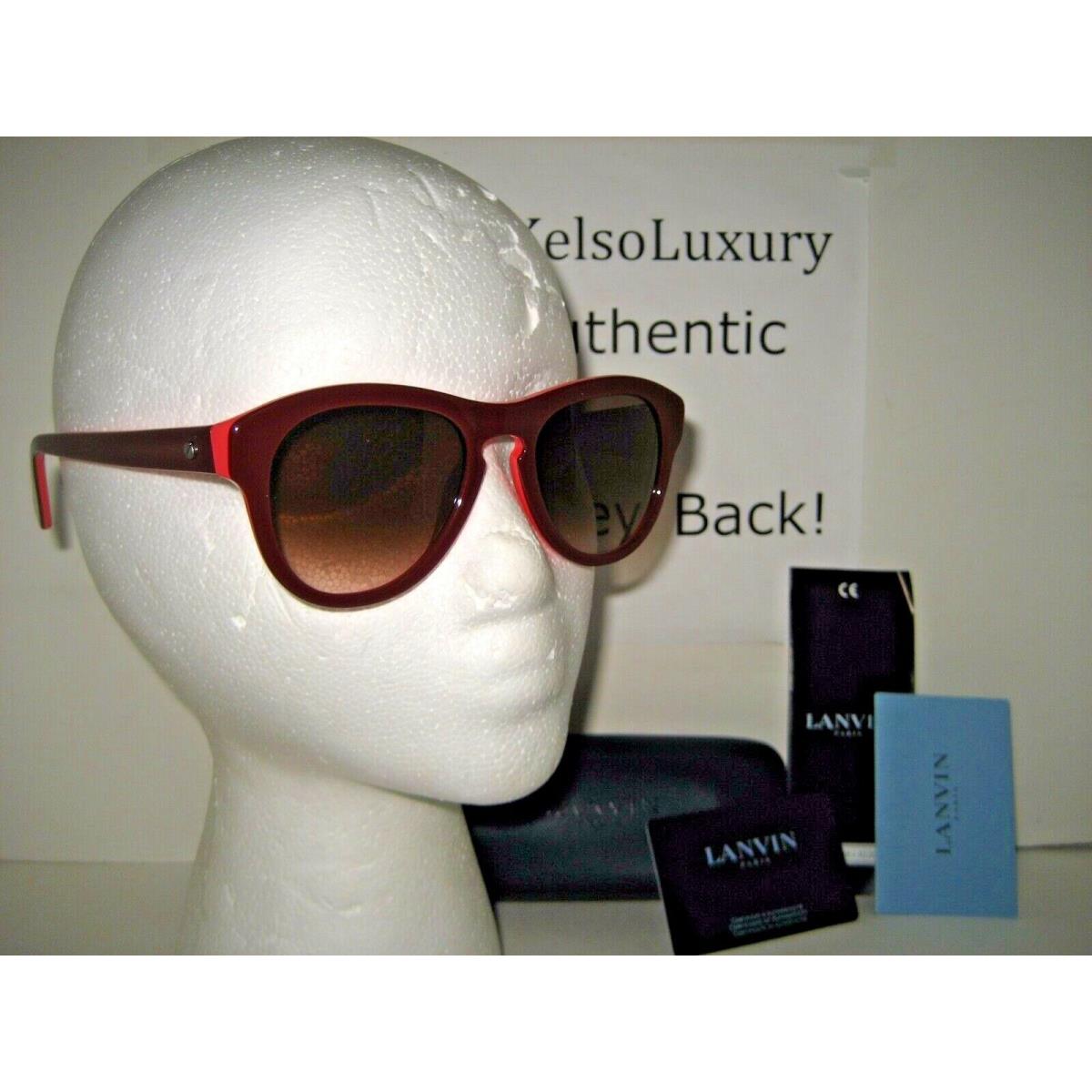 Lanvin Paris Women SLN589 Raspberry Designer Logo Sunglasses Case 52/20/140