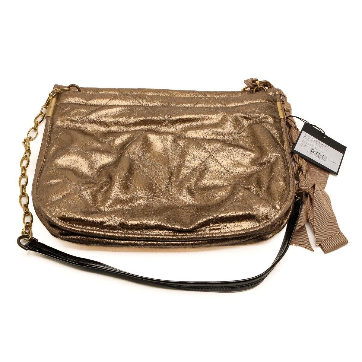 Lanvin Metallic Amalia Bag Gold Leather Chain Hobo Shoulder Bag