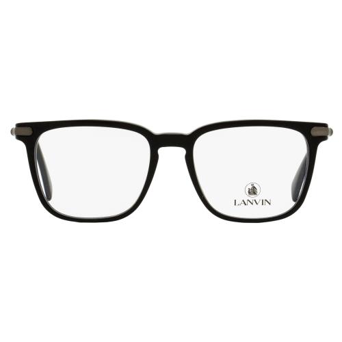 Lanvin LNV2608 Rectangular Eyeglasses 001 Black/gunmetal 53mm - Black/Gunmetal, Frame: Black/Gunmetal, Lens: Clear