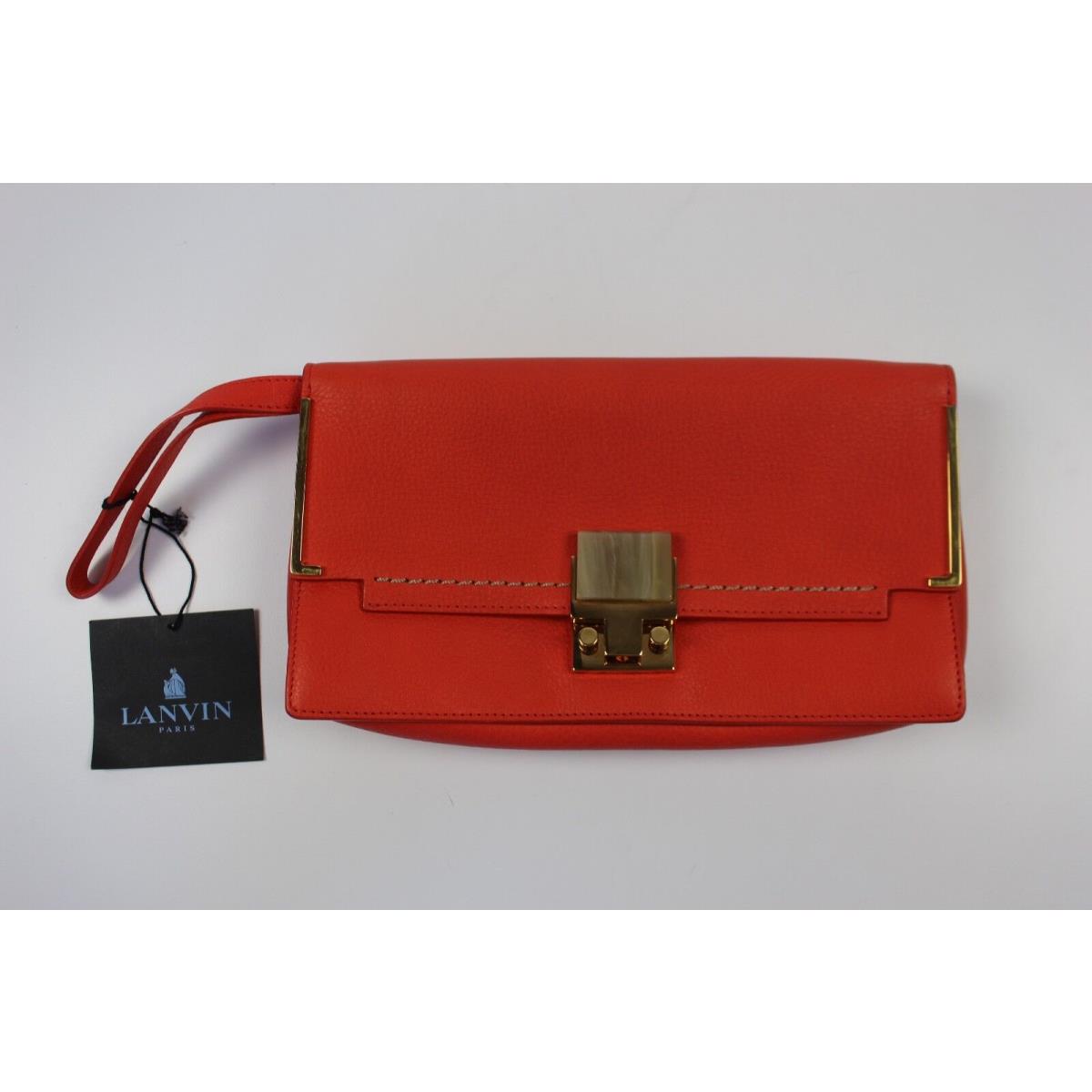 Lanvin Orange Leather Clutch- Made IN ITALY-$895