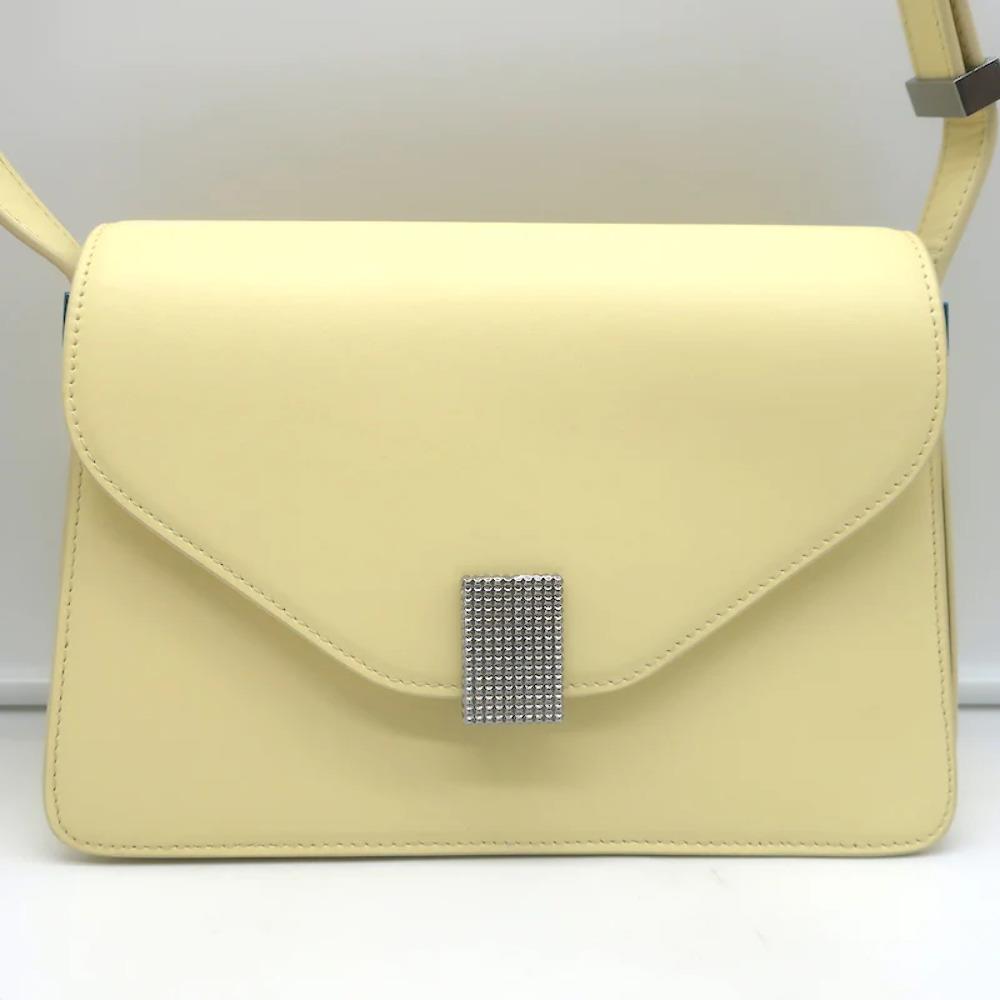 Lanvin Concerto Small Shoulder Bag Pale Yellow Leather