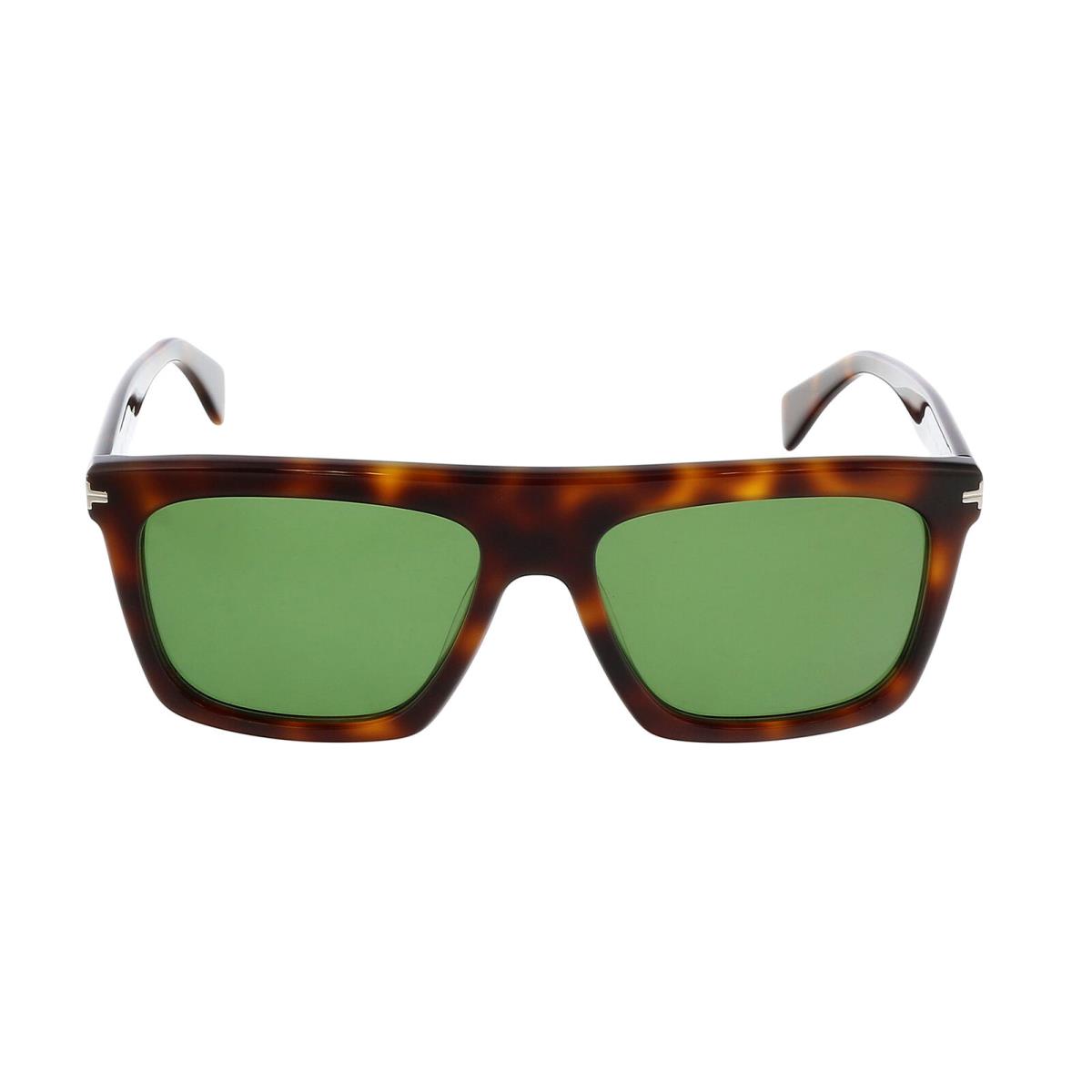 Lanvin LNV612S 214 Full Rim Havana Modified Rectangle Sunglasses - Havana, Frame: Havana, Lens: Green