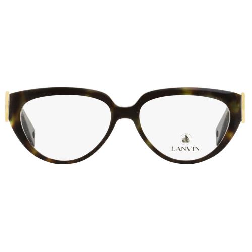 Lanvin LNV2600 Cat Eye Eyeglasses 317 Green Havana 55mm