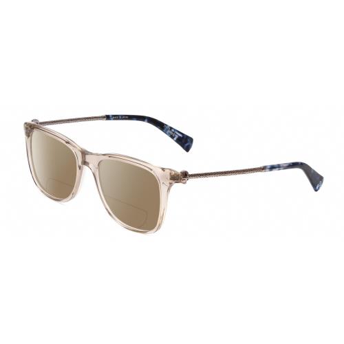 John Varvatos V418 Womens Polarized Bifocal Sunglasses Smoke Crystal/silver 52mm