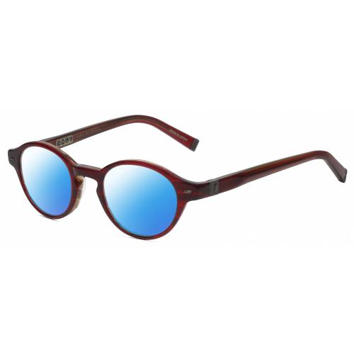 John Varvatos V356 Round Polarized Sunglasses Red Marble 43 mm Choose Lens Color Blue Mirror Polar