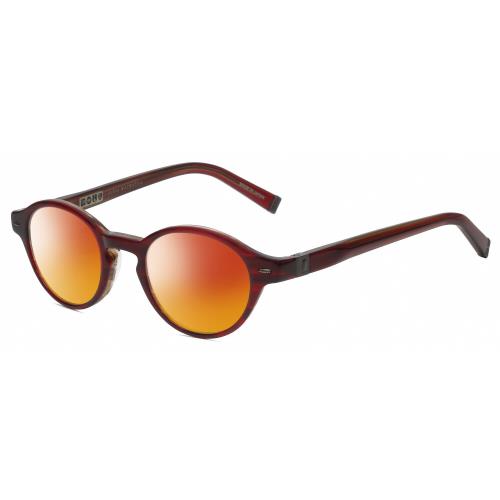 John Varvatos V356 Round Polarized Sunglasses Red Marble 43 mm Choose Lens Color Red Mirror Polar