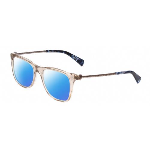 John Varvatos V418 Women Polarized Sunglasses Smoke Crystal/silver/tortoise 52mm Blue Mirror Polar