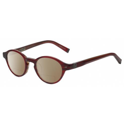 John Varvatos V356 Round Polarized Bi-focal Sunglasses Crystal Red Marble 43 mm