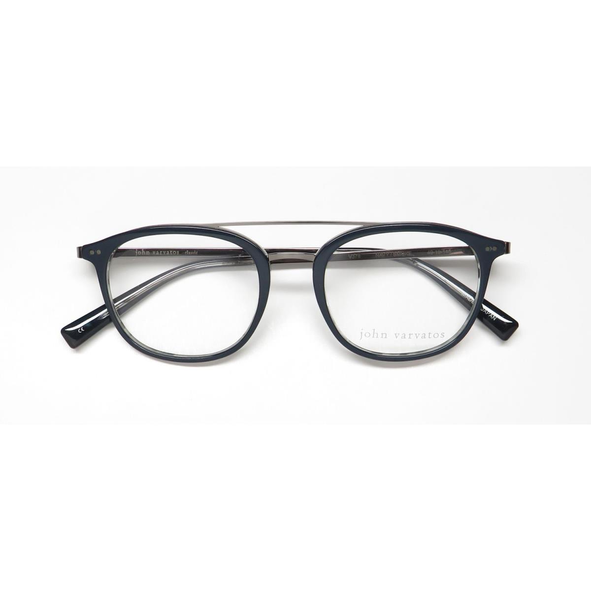 John Varvatos V378 American Fashion Designer Eyeglass Frame/glasses Navy / Smoke