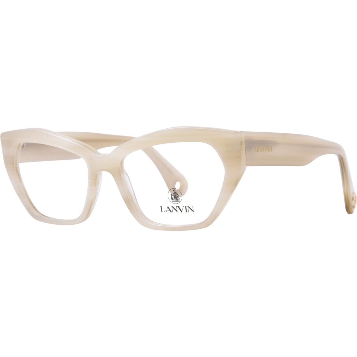 Lanvin LNV2638 103 Eyeglasses Women`s Ivory Horn Full Rim Cat Eye 52mm