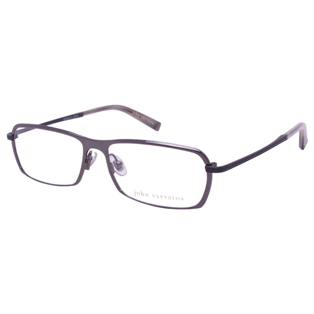 John Varvatos V136 Eyeglasses Men`s Gunmetal Full Rim Optical Frame 55mm