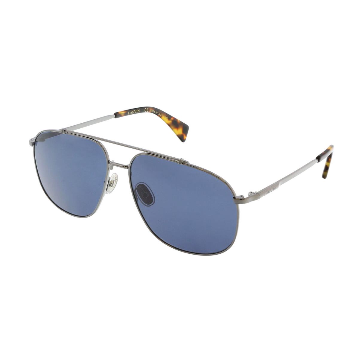 Lanvin LNV110S 050 Full Rim Dark Ruthenium/blue Aviator Sunglasses