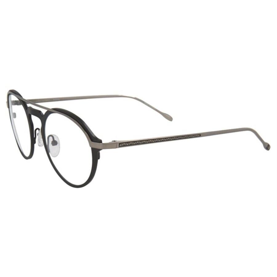 John Varvatos Eyeglasses V160 50mm Matte Black Round Metal - Made in Japan - Frame: Matte Black