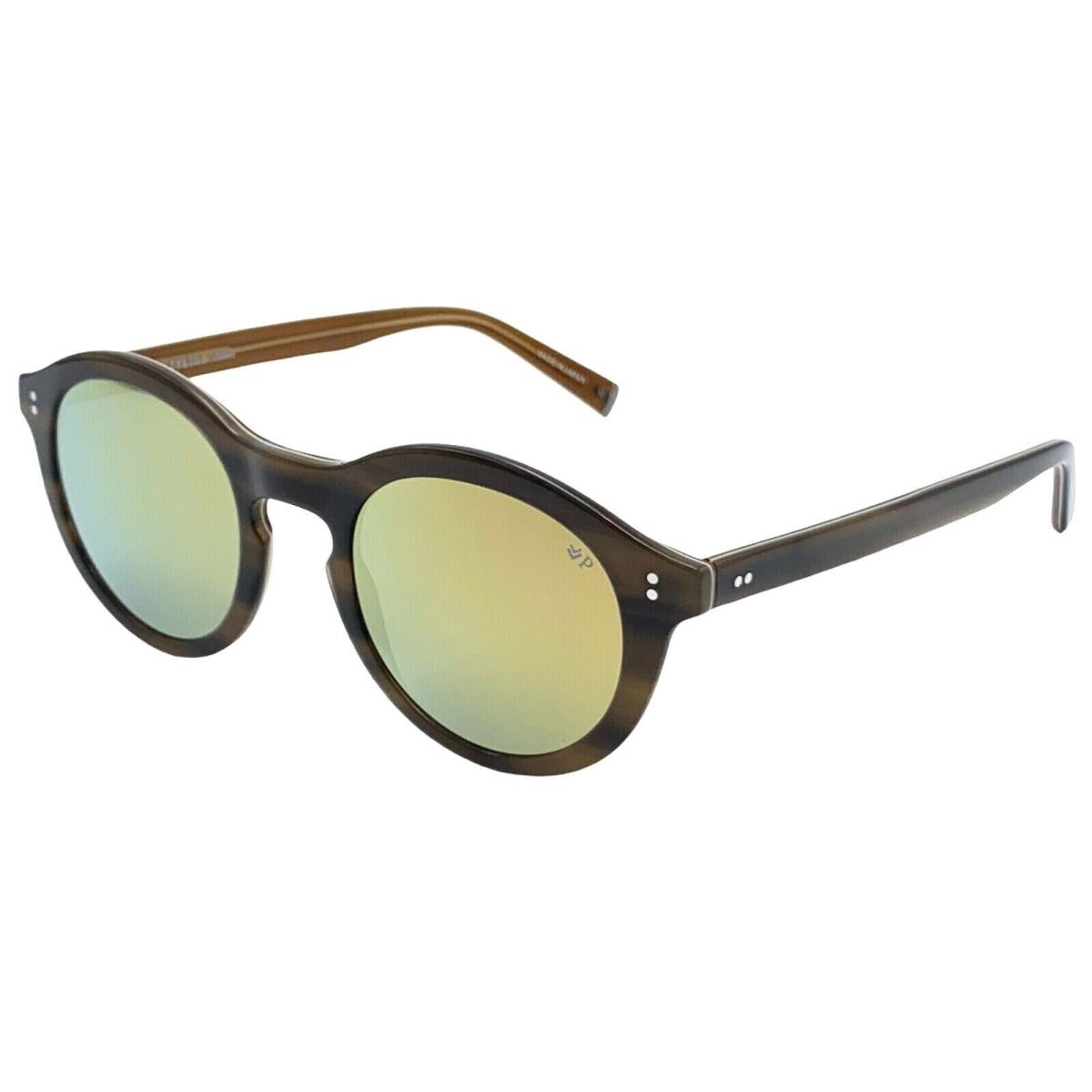 John Varvatos Sunglasses JV V519 UF Olive Horn with Gold Mirror - Polarized