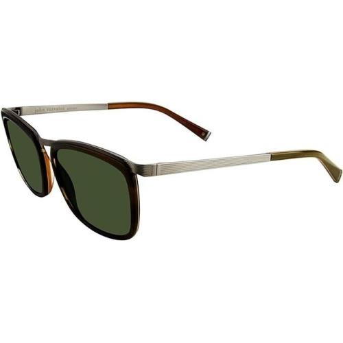 John Varvatos Hudson Sunglasses V520 56mm Olive Horn Polarized