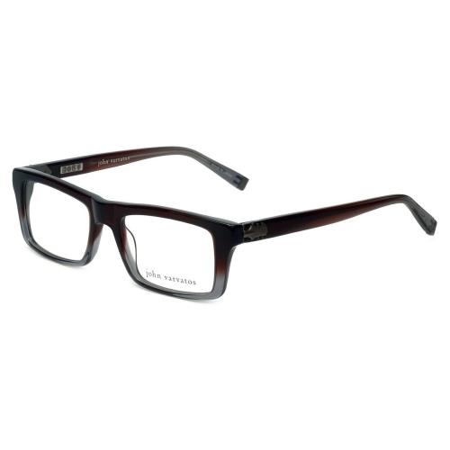 John Varvatos Eyeglasses V346 52mm Mahogany Rectangle - Made in Japan