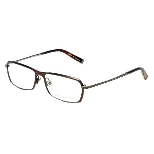 John Varvatos Eyeglasses V136 55mm Brown Metal Rectangle Made in Japan