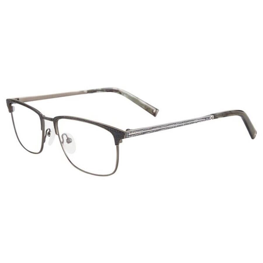 John Varvatos Eyeglasses V157 53mm Silver with Leather - Made in Japan