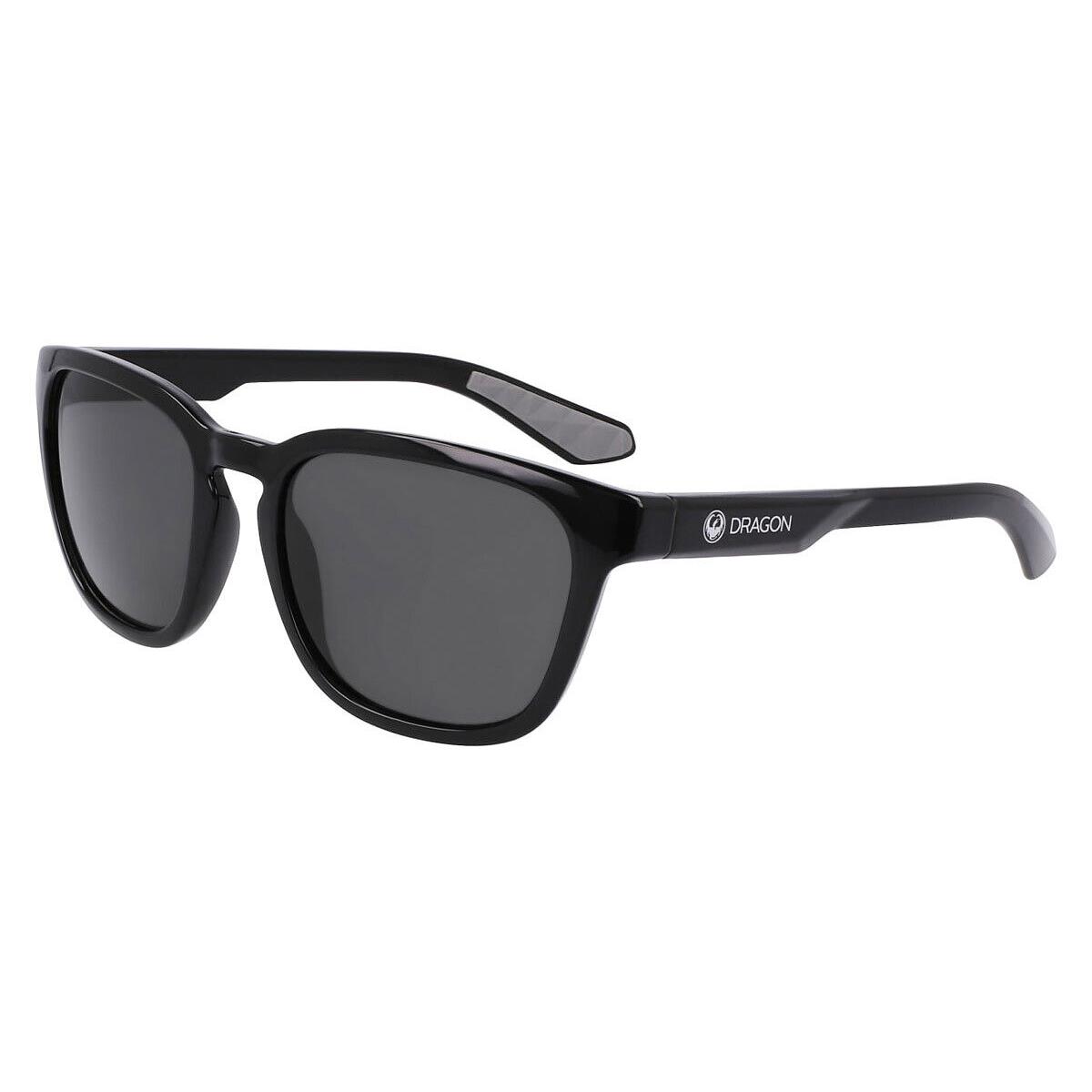 Dragon DR Dune LL Sunglasses Unisex Shiny Black 55mm - Frame: Shiny Black, Lens: Smoke