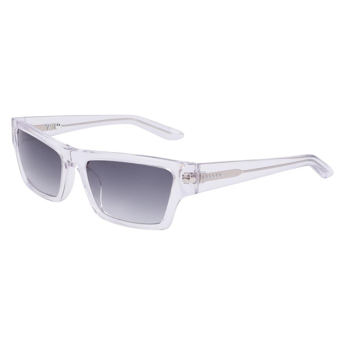 Dragon DR Josiah LL Sunglasses Rectangle 55mm - Frame: Crystal / Smoke Gradient, Lens: Smoke Gradient