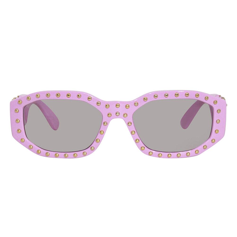 Versace VE 4361 539687 Pink Plastic Geometric Sunglasses Grey Lens