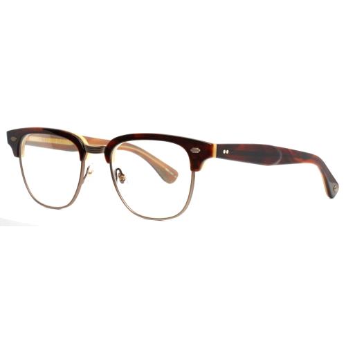 Garrett Leight Elkgrove Wht-atg Whiskey Tortoise Clubmaster Eyeglasses 49-21-145