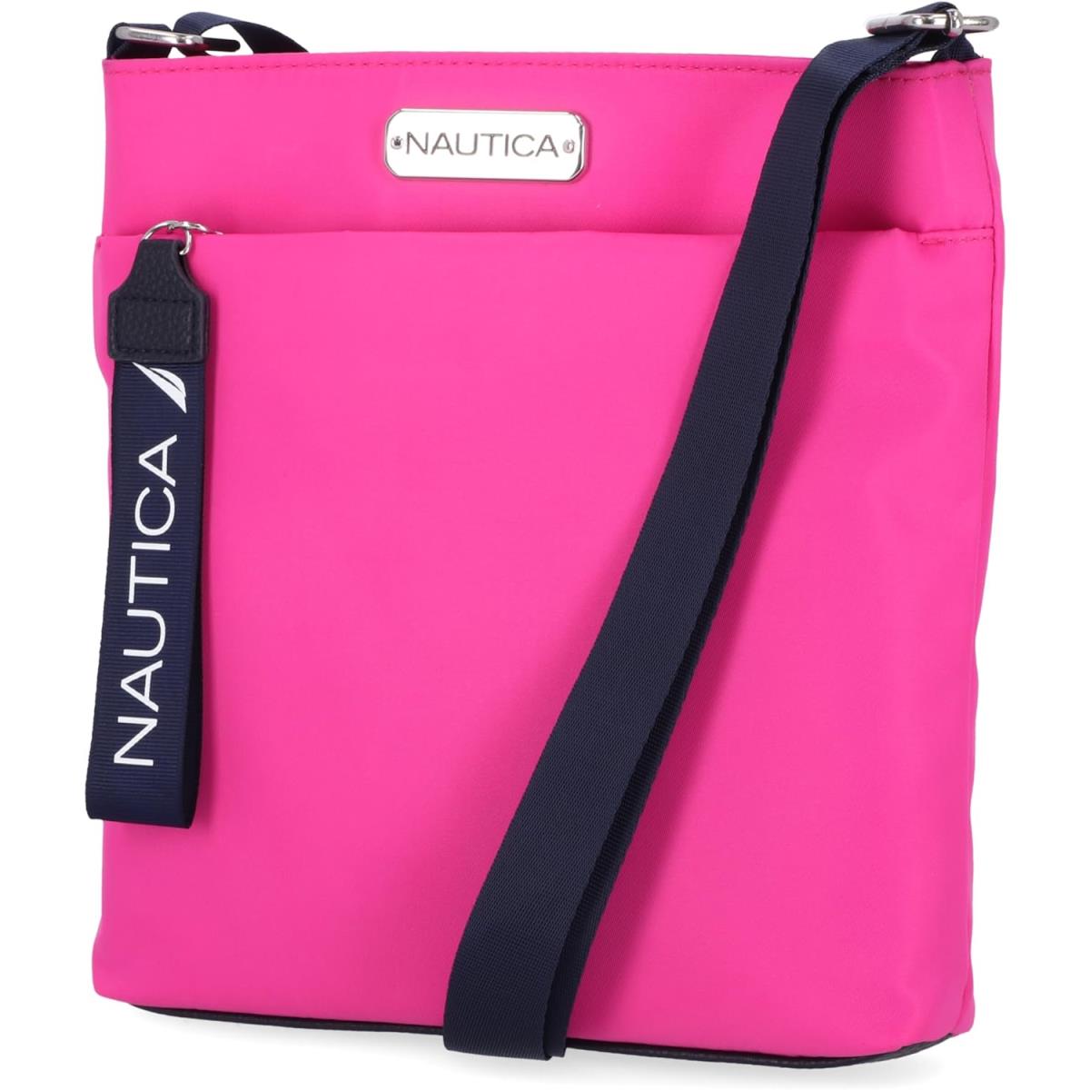 Nautica Diver Nylon Small Womens Crossbody Bag Purse with Adjustable Shoulder St Hot Pink