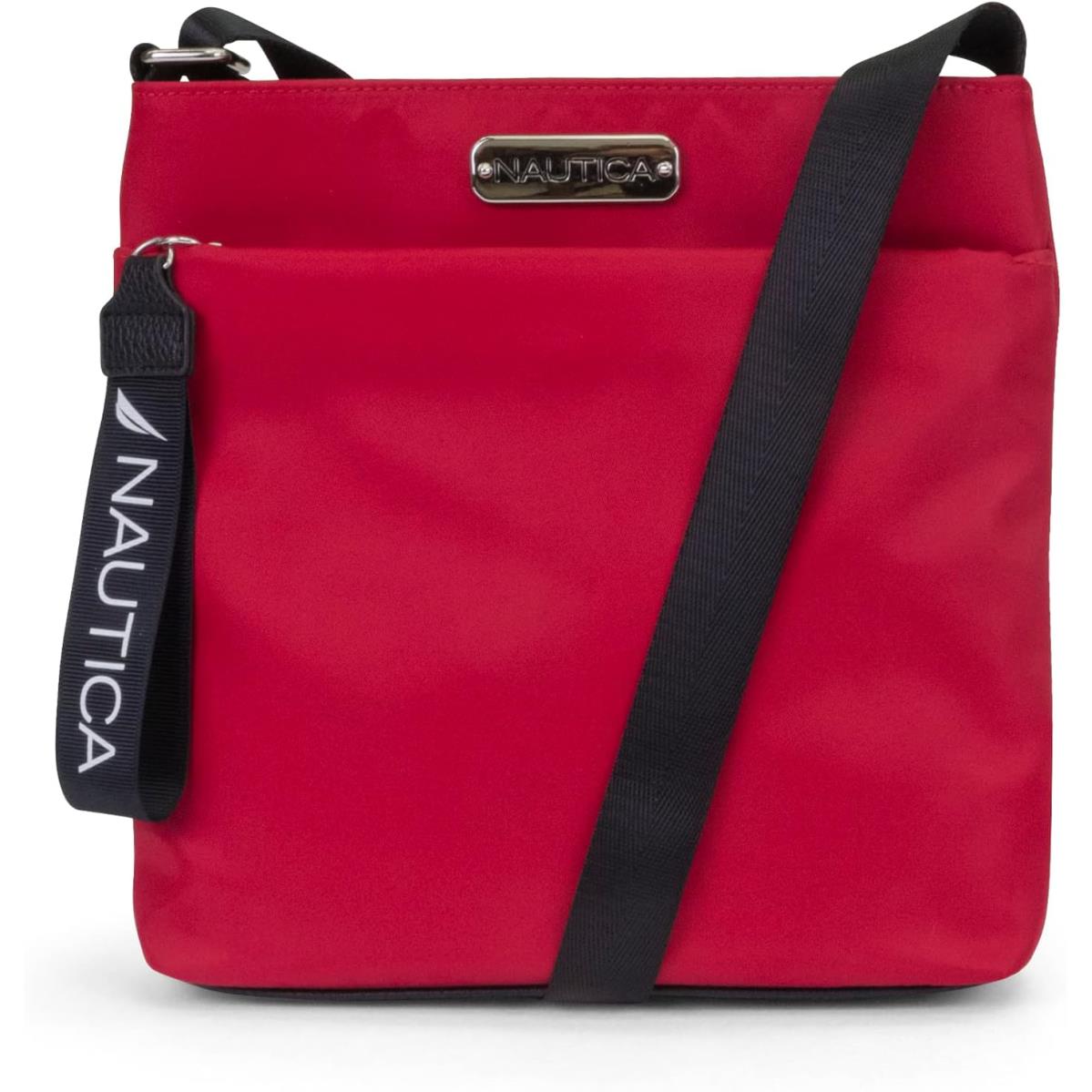 Nautica Diver Nylon Small Womens Crossbody Bag Purse with Adjustable Shoulder St Red